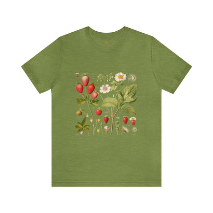 Cottagecore Clothing, Strawberrycore Botanical Crew Neck T-Shirt