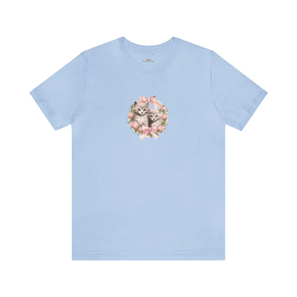 Coquette Aesthetic, Princesscore Floral Vintage Boho T-Shirt, 90's Clothing Kittens