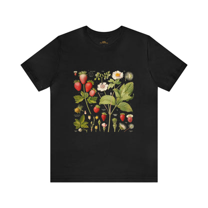 Cottagecore Clothing, Strawberrycore Botanical Crew Neck T-Shirt