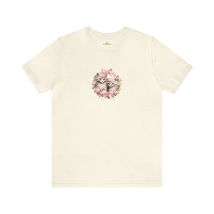 Coquette Aesthetic, Princesscore Floral Vintage Boho T-Shirt, 90's Clothing Kittens