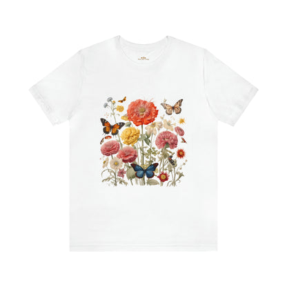 Cottagecore Clothing, Butterfly Vintage Botanical T-Shirt, Y2k Bohemian Aesthetic