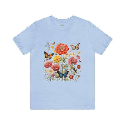 Cottagecore Clothing, Butterfly Vintage Botanical T-Shirt, Y2k Bohemian Aesthetic