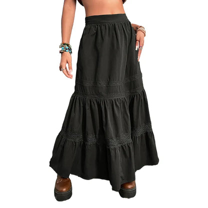 90's Fairycore Grunge Forest Green Maxi Skirt - Moon and Cottage