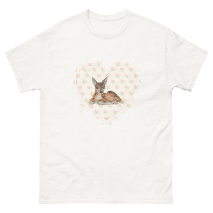 Coquette Aesthetic, Vintage Baby Deer 90's Print, Boho T-Shirt Unisex