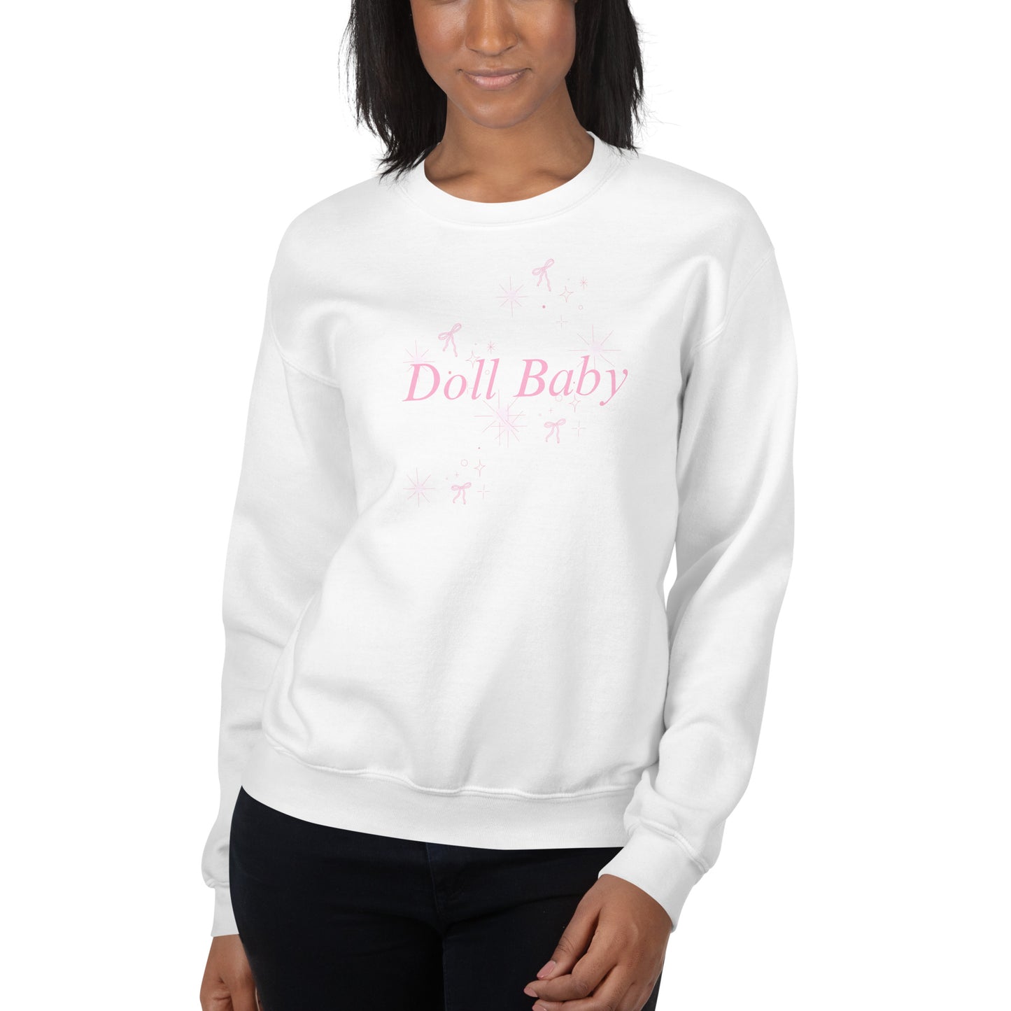 Coquette Aesthetic, Vintage "Doll Baby" Kawaii Long Sleeve Sweater