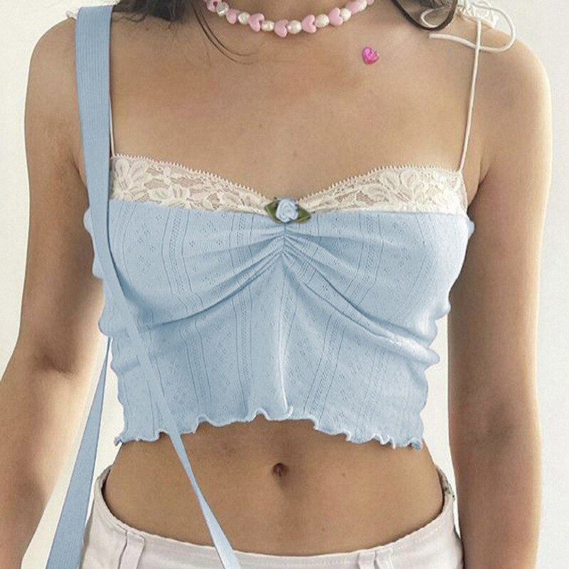 Coquette Tie Strap Crop Top 