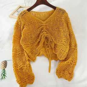 Cottagecore Aesthetic | Boho Comfy Tie Knit Sweater | Fairycore, Goblincore Clothing
