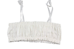 Fairycore White Mini Crop Top - Fairycore Aesthetic, Vintage Bow Tie Bustier Top - Women Fashion Spaghetti Straps Camis