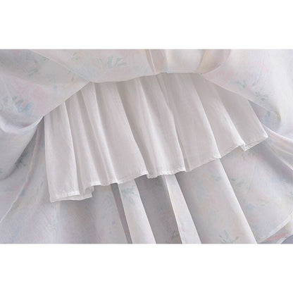 Palace Style Fairycore Dress - Cottagecore Aesthetic, Vintage Square Neck Puff Sleeve Dress - Women A-Line Boho Dress