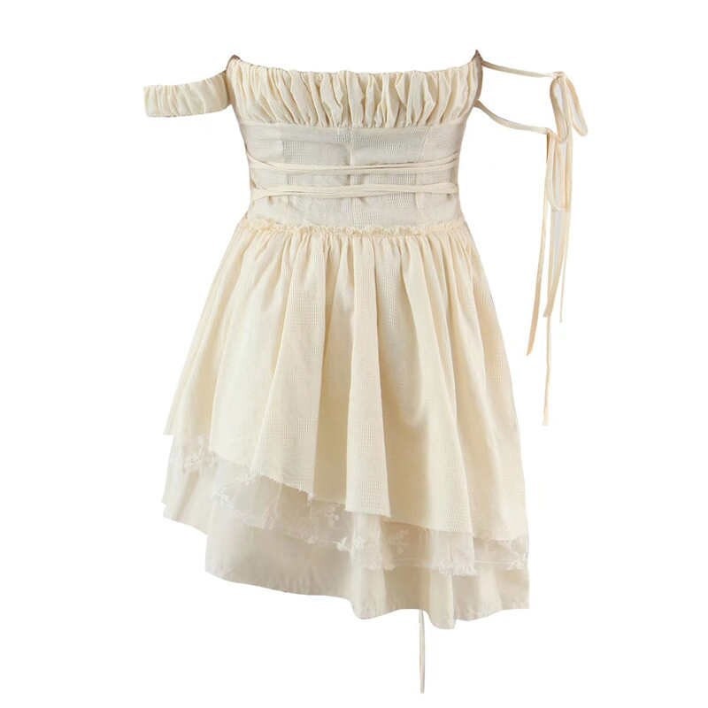 Cottagecore Forest Fairy Dress, Vintage Midi Dress - Fairycore Aesthetic, Lace Strappy Dress - Women Sleeveless Boho Dress