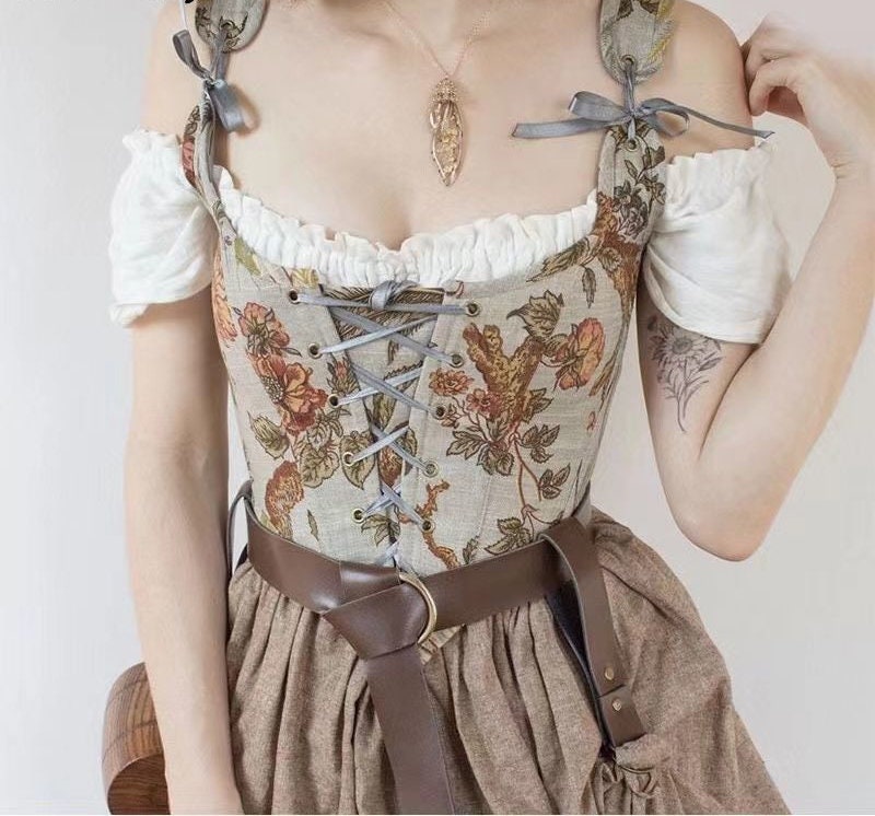 Small Penny's Floral Romance Woodland Cottage Core Corset Top